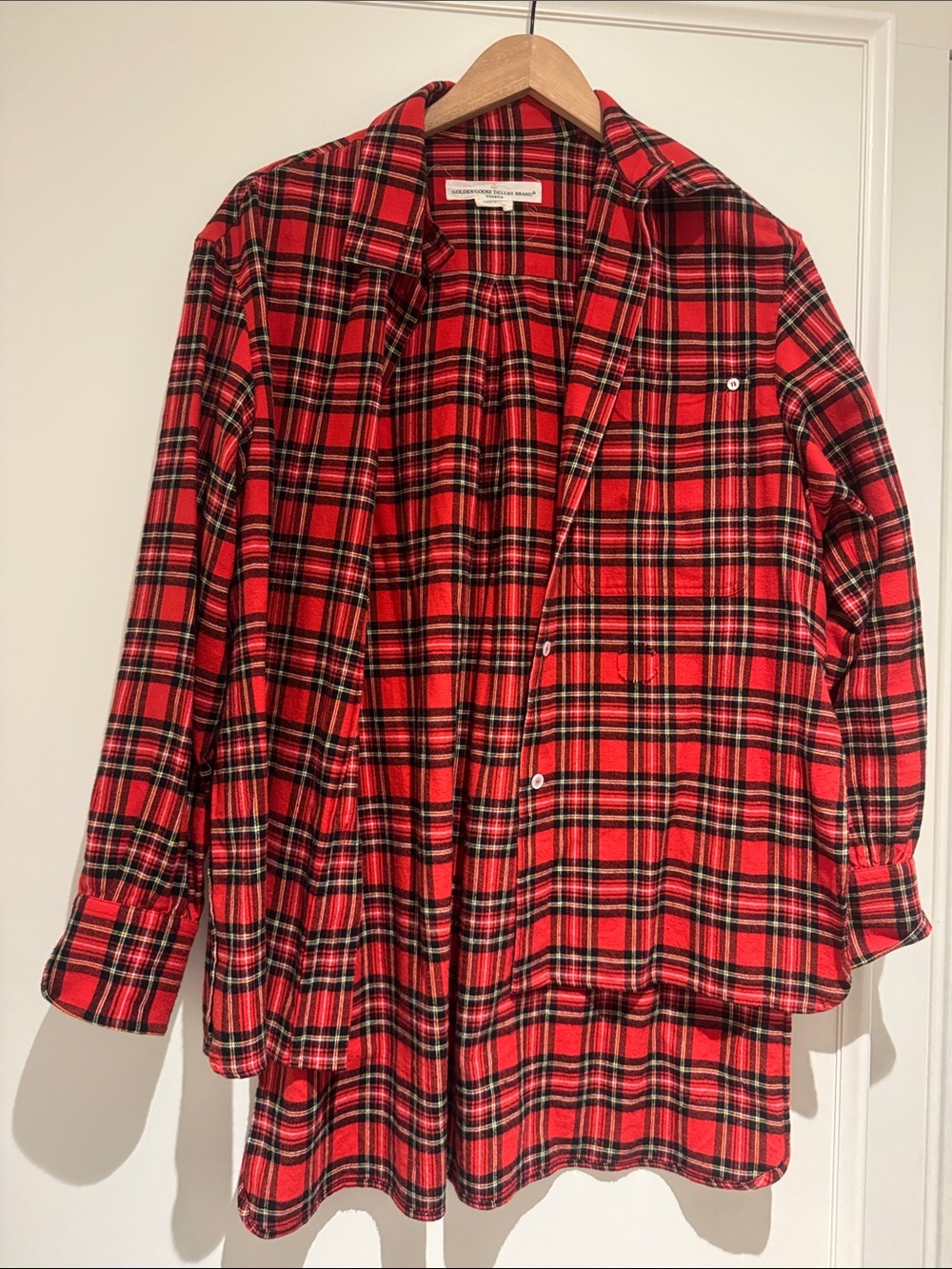 Golden Goose Red and Black Plaid Blazer Jacket